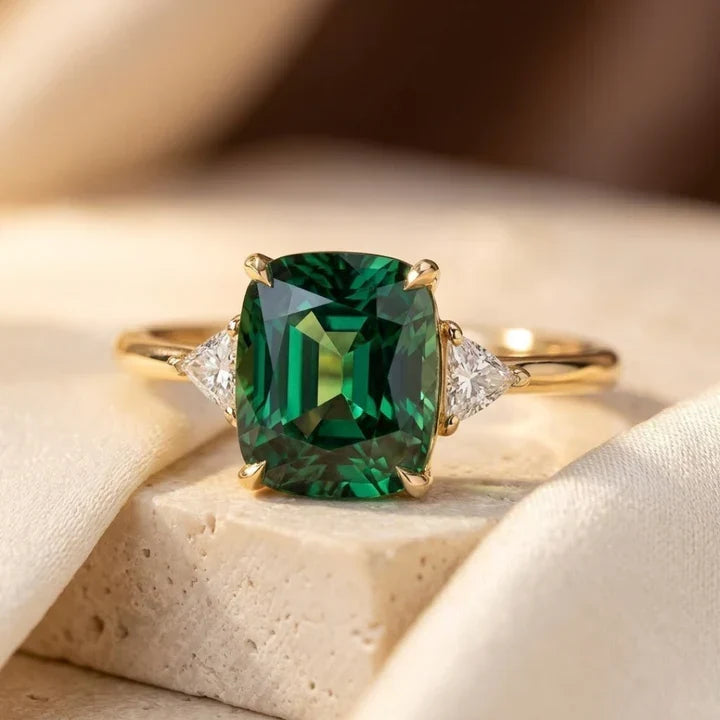 Anello Solitario in Oro con Cuscino