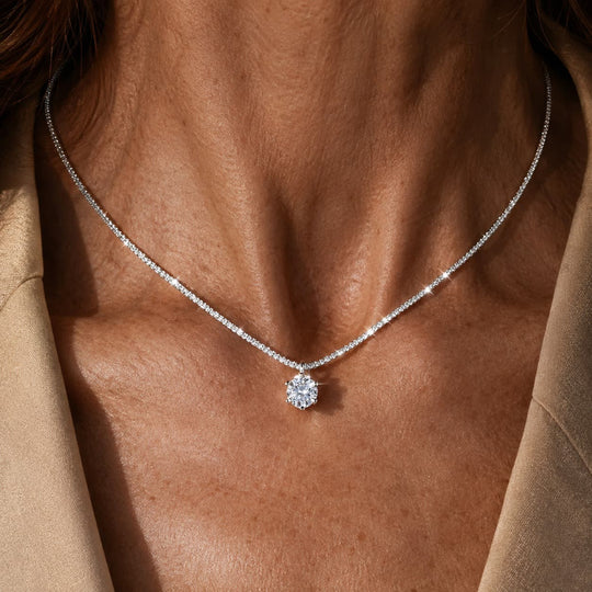 Collana Eternità con Zirconi in Oro Bianco