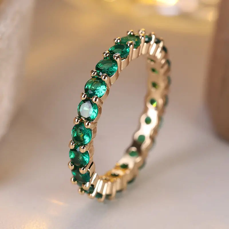 Anello Eternità Smeraldo in Oro