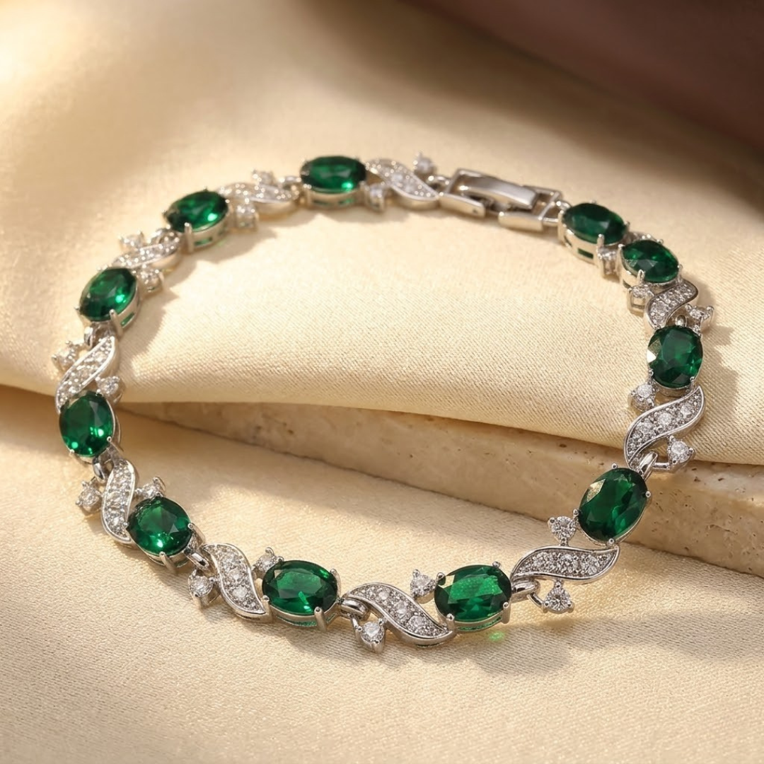 Bracciale Vintage in Argento con Smeraldo