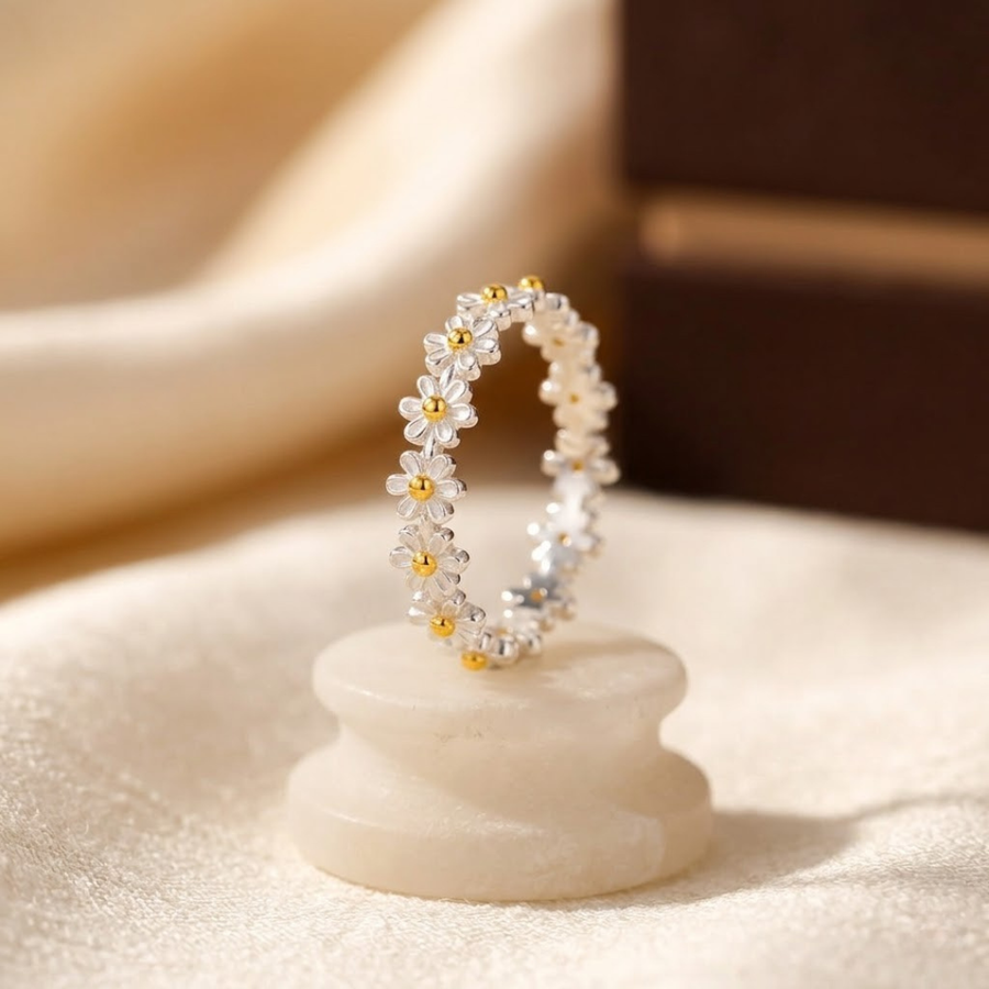 Anello Florale in Argento