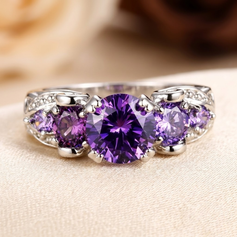 Anello Vintage in Argento e Ametista