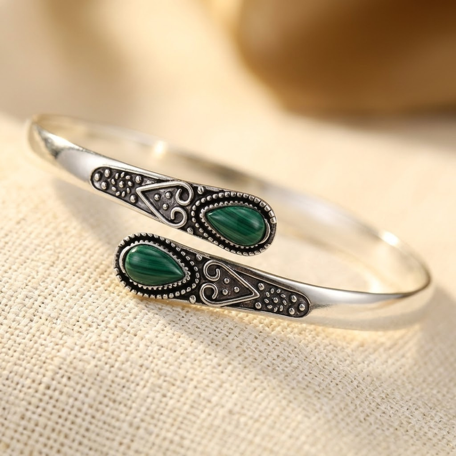 Bracciale Vintage Smeraldo Argento