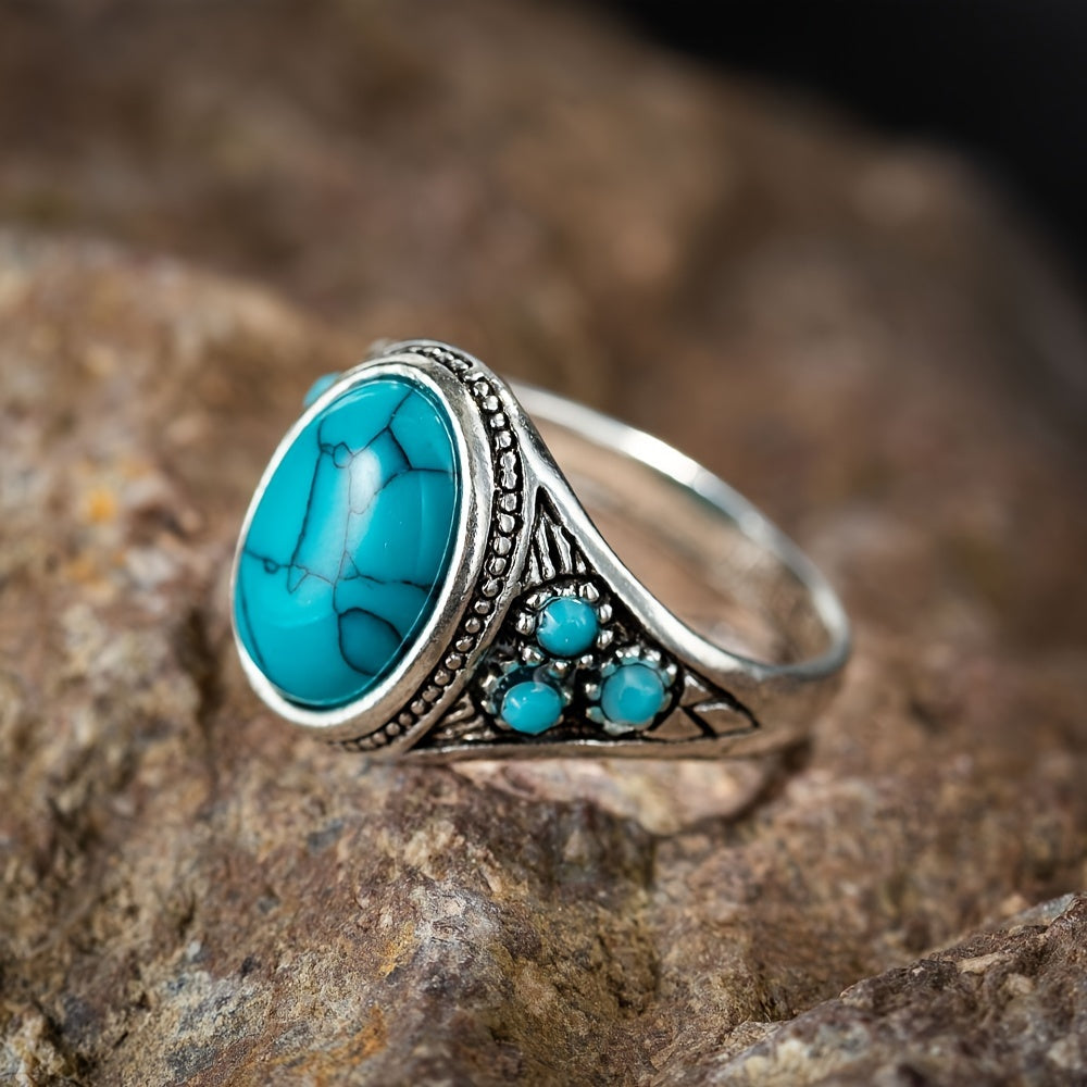 Anello Nomad Blue Stone | Oro Bianco