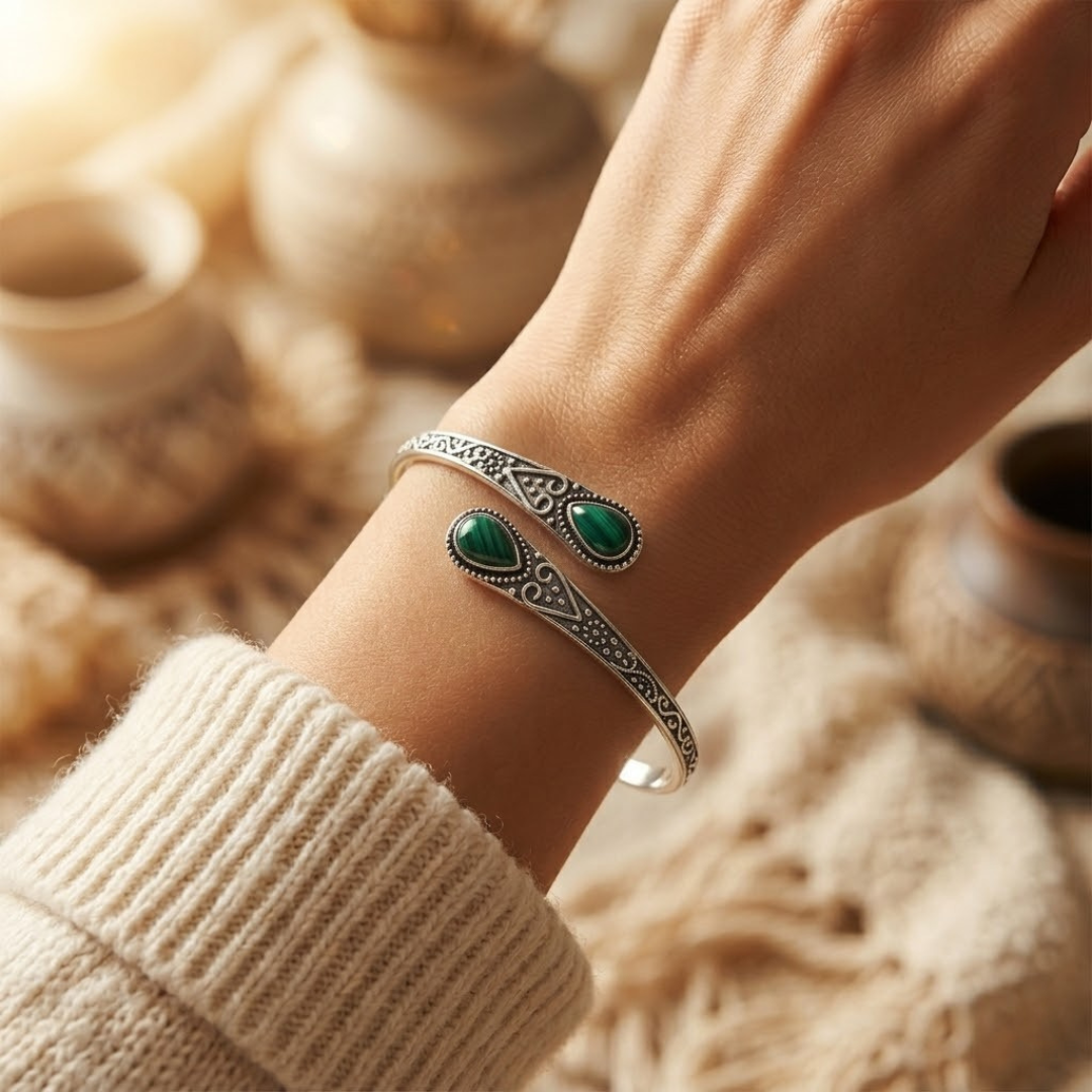 Bracciale Vintage Smeraldo Argento