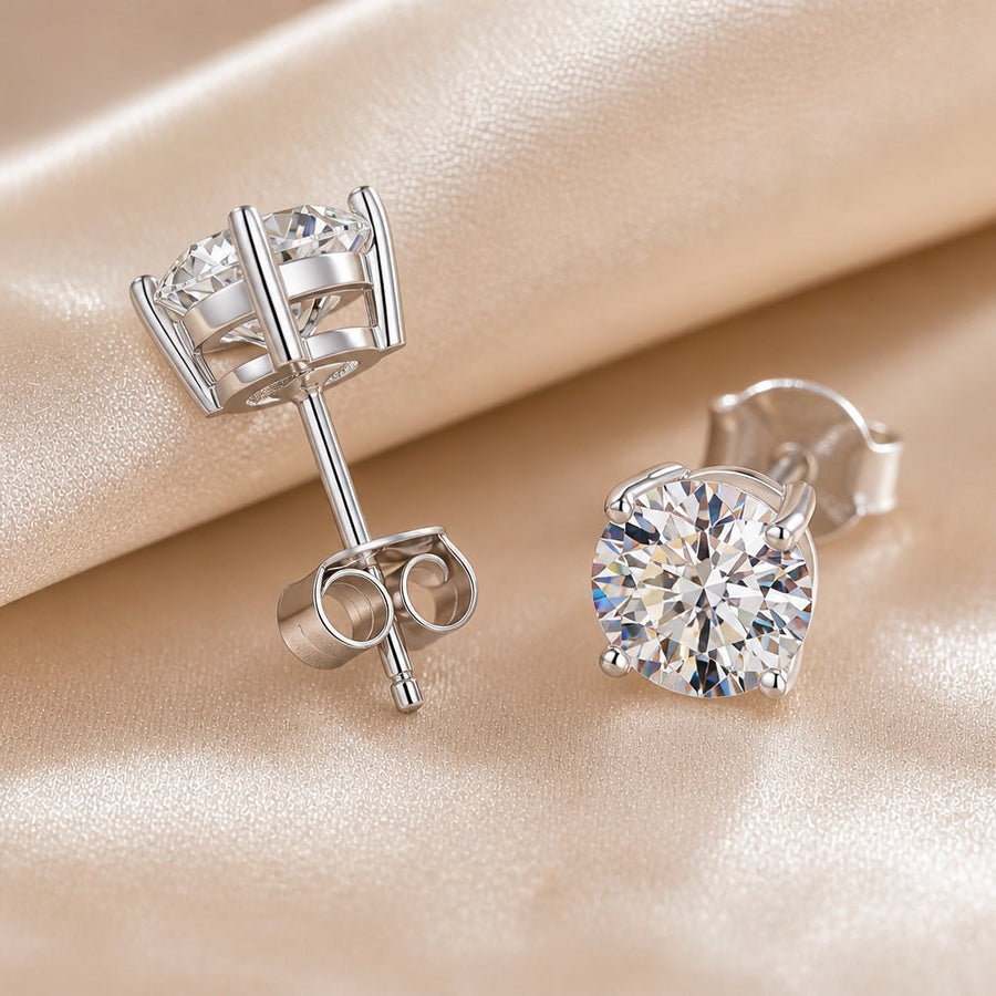 Orecchini in Oro Bianco con Zirconia Cubica