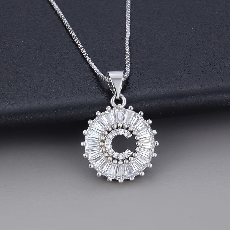 Collana in oro bianco con iniziale "Z" e zirconia