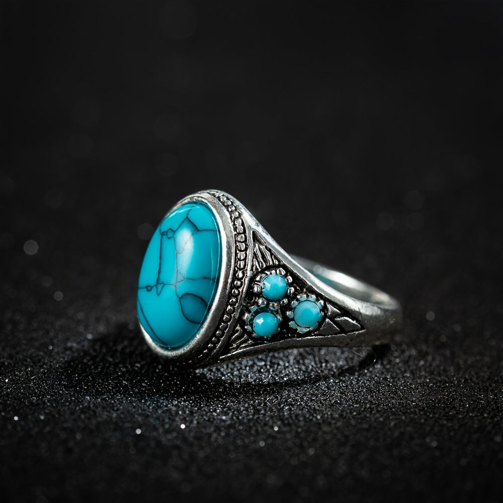 Anello Nomad Blue Stone | Oro Bianco