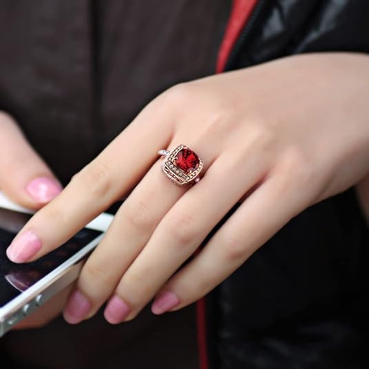 Anello Dichiarazione Ruby Halo | Oro Rosa