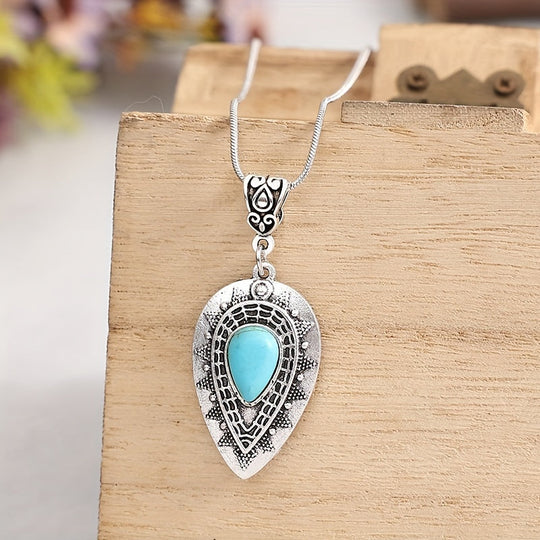 Collana a Goccia Turchese Arlisse | Oro Bianco