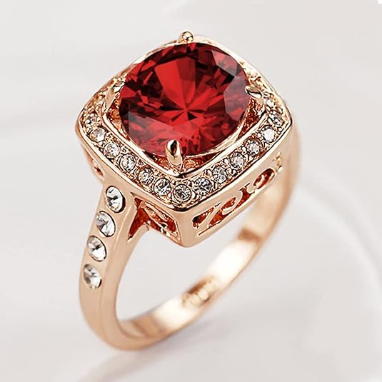 Anello Dichiarazione Ruby Halo | Oro Rosa