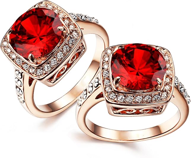 Anello Dichiarazione Ruby Halo | Oro Rosa