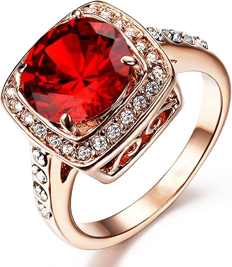 Anello Dichiarazione Ruby Halo | Oro Rosa