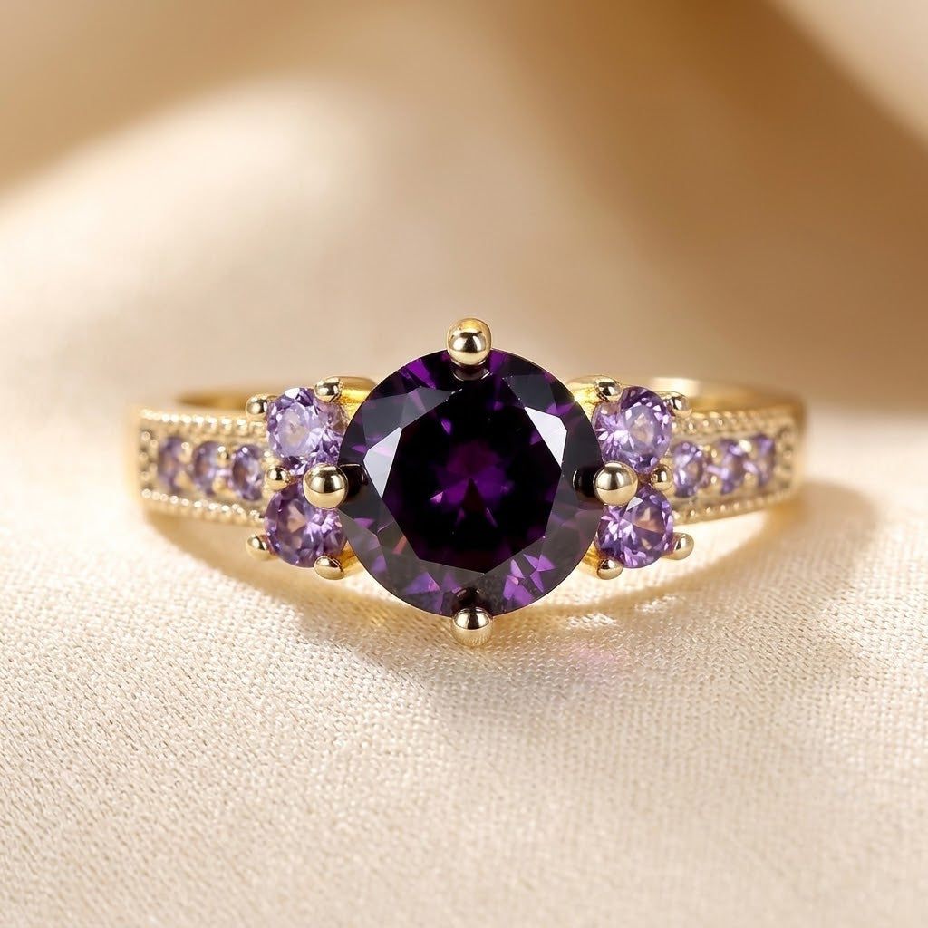 Anello Accent in Oro e Ametista