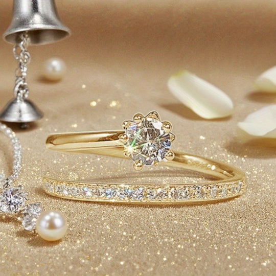 Anello Glow in zirconio con placcatura in oro bianco
