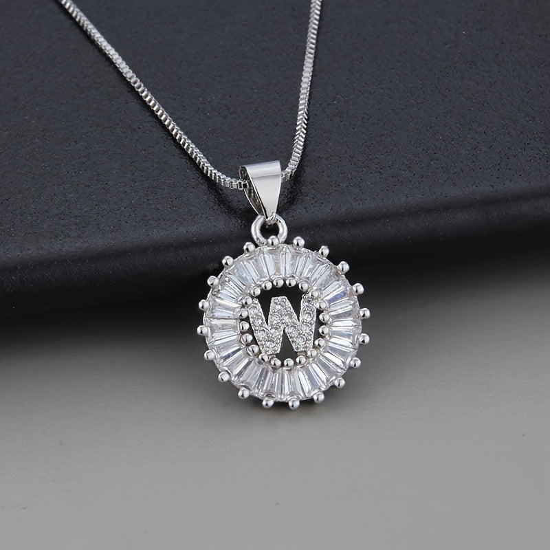 Collana in oro bianco con iniziale "Z" e zirconia