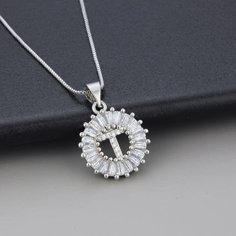 Collana in oro bianco con iniziale "Z" e zirconia