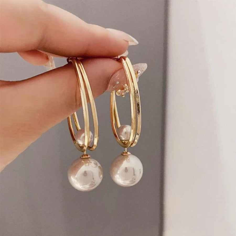 Orecchini vintage in perle dorate