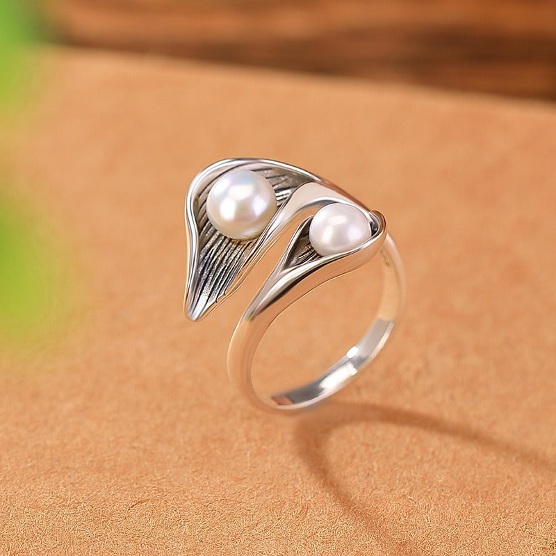 Anello Vintage in Oro e Argento con Margherite