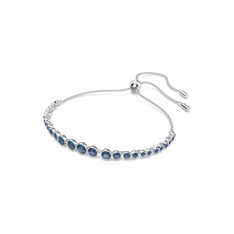 Bracciale da tennis in zaffiro a forma rotonda | Oro bianco