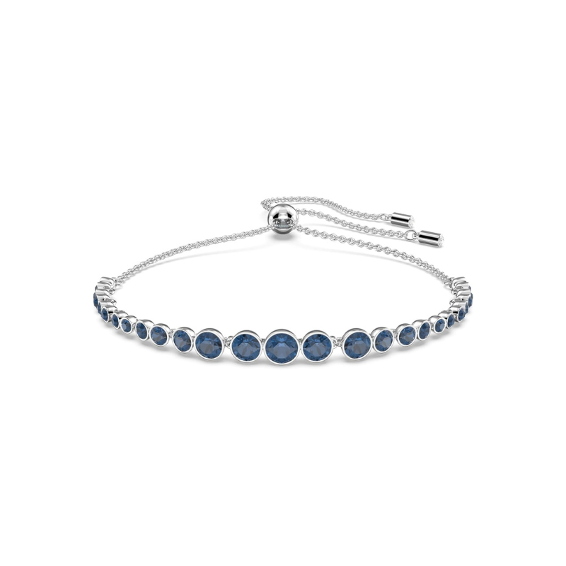 Bracciale da tennis in zaffiro a forma rotonda | Oro bianco