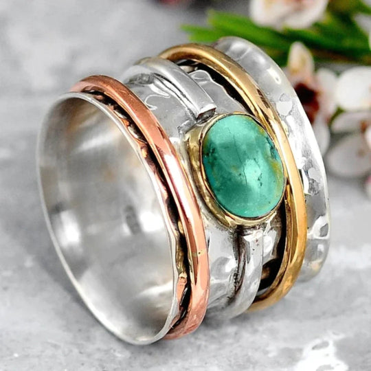 Anello Accent con Bisel in Argento, Oro e Oro Rosa