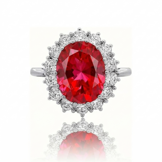 Anello in Rubino Corona Scarlatta | Oro Bianco