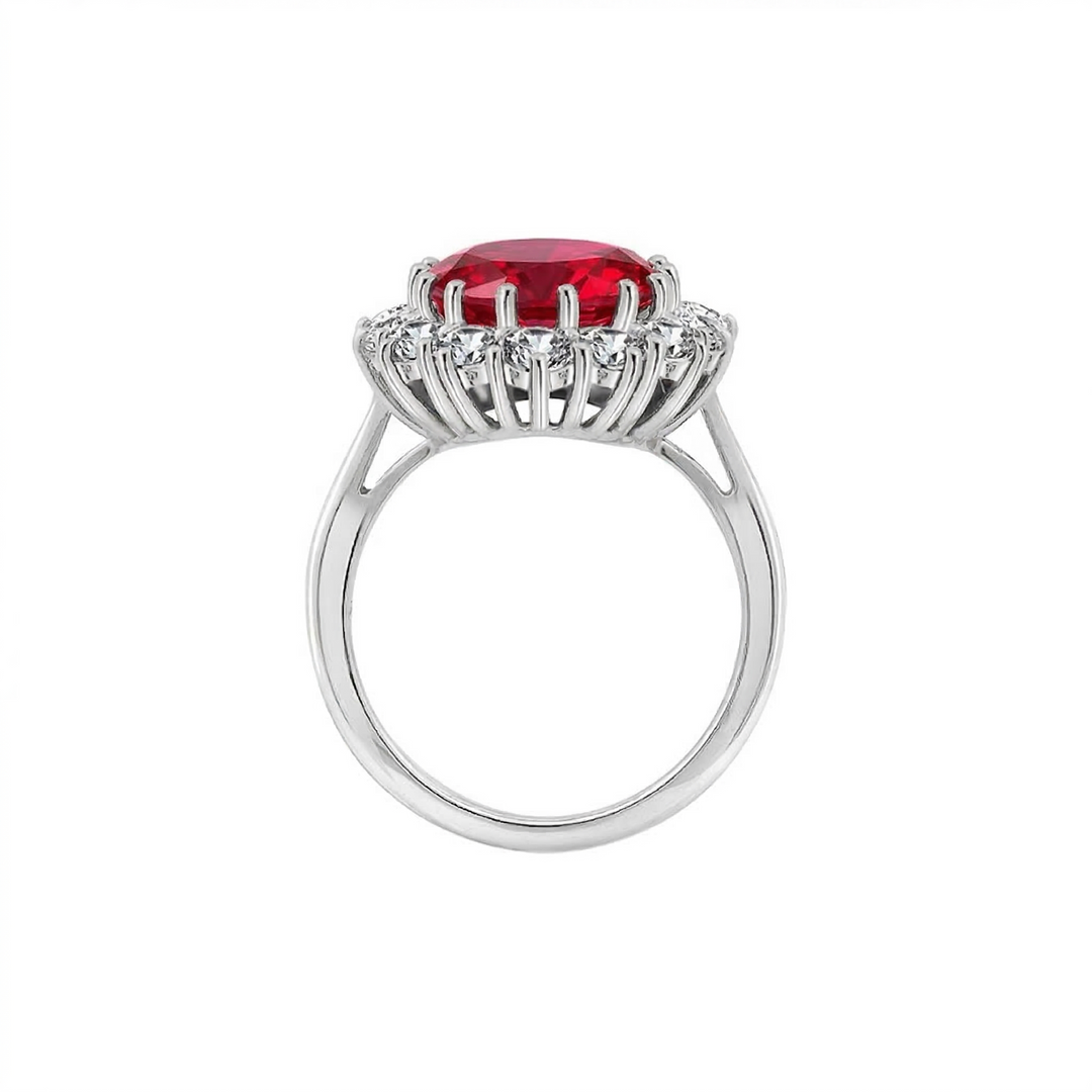 Anello in Rubino Corona Scarlatta | Oro Bianco