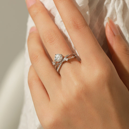 Anello in Zirconio Oro Bianco Cielo Stellato