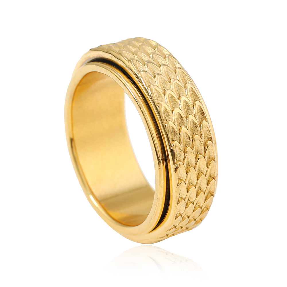 Anello Toren Scale Spinner | Oro Bianco