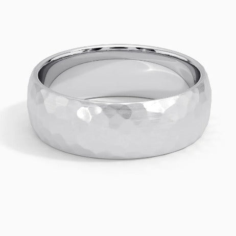Anello Core Texturizzato Elric | Oro Bianco
