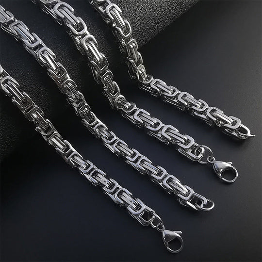 Collana a Catena Bizantina Korvin | Oro Bianco