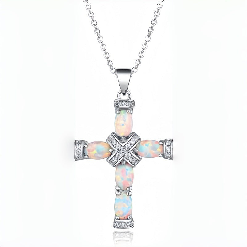 Collana Croce Lumen Opal | Oro