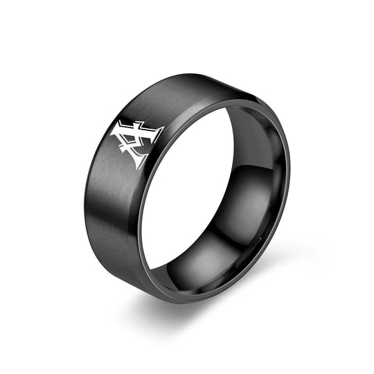 Anello Iniziale in Obsidiana | Finitura Nera