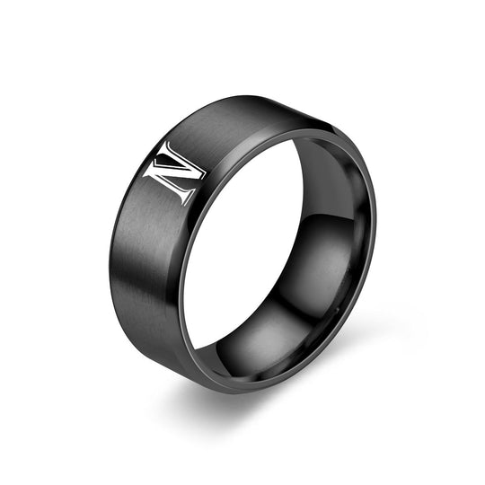 Anello Iniziale in Obsidiana | Finitura Nera
