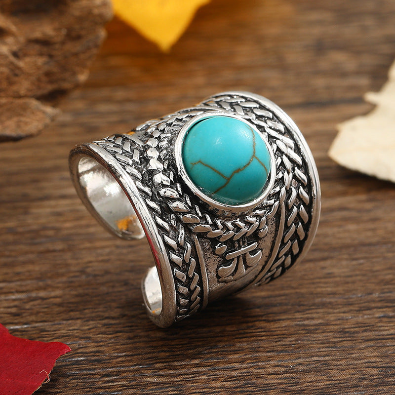 Anello Aperto Ravik Stone | Oro Bianco