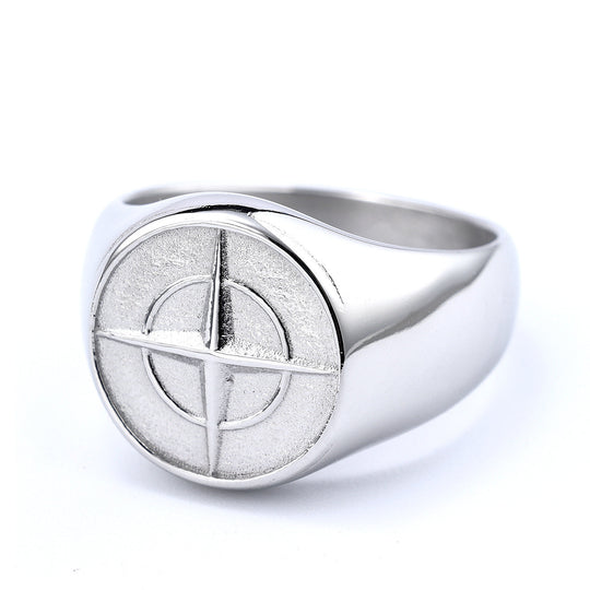 Anello Sigillo Classico | Oro Bianco