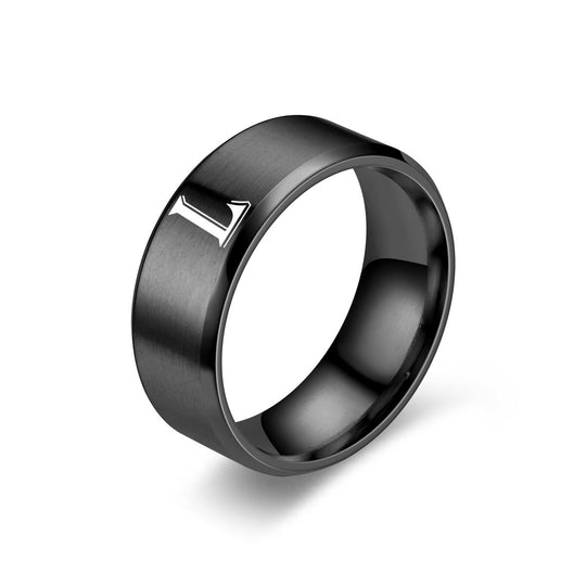 Anello Iniziale in Obsidiana | Finitura Nera