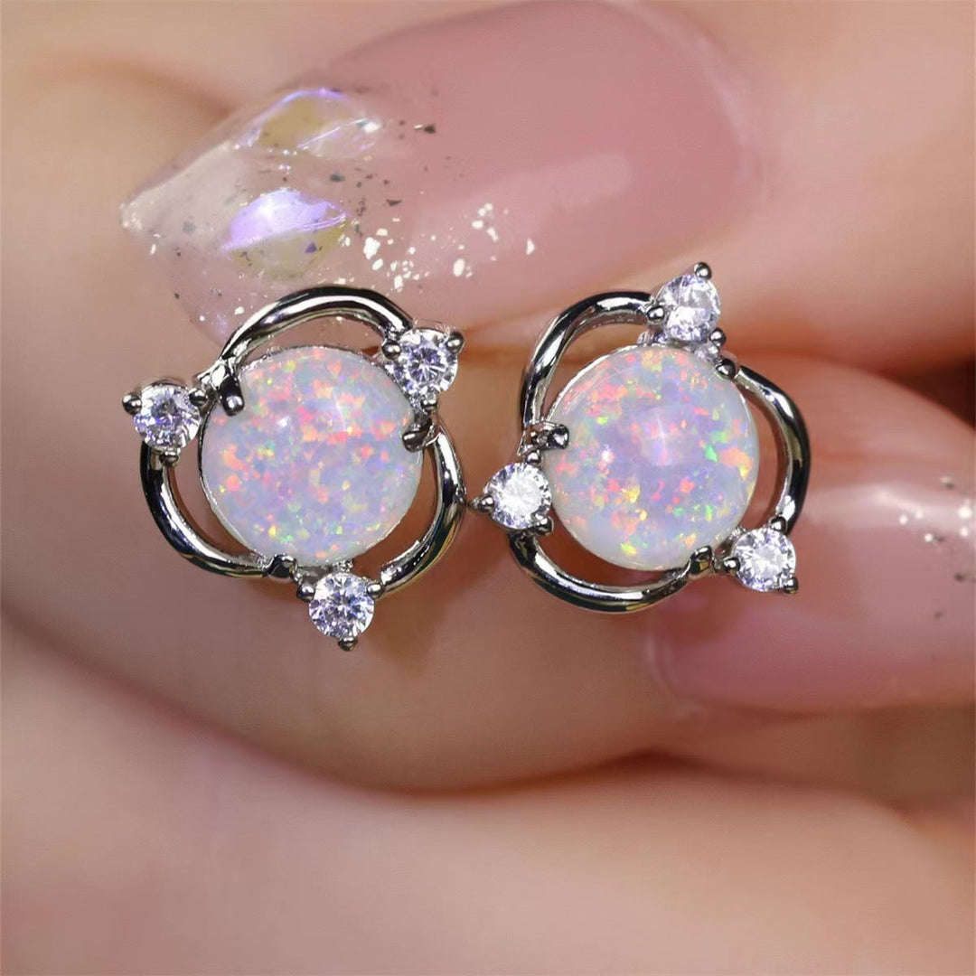 Orecchini a perno Opal Trio | Oro Bianco