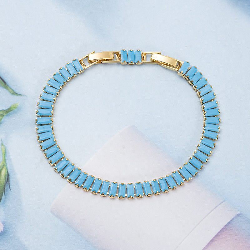 Bracciale da Tennis Turquoise Vertéa | Oro