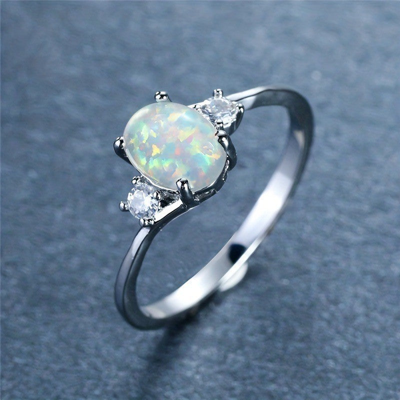 Anello Abbraccio Opale | Oro Bianco