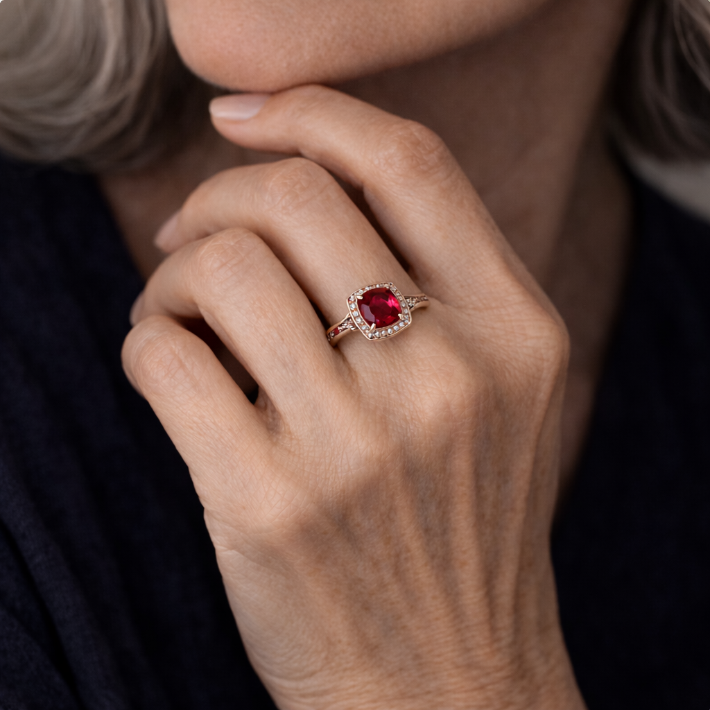 Anello Dichiarativo Ruby Halo