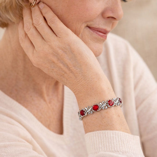 Bracciale da tennis in rubini
