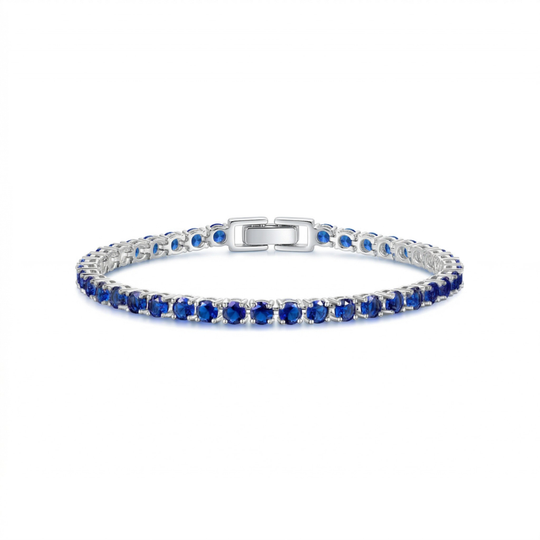 Bracciale Tennis in Zaffiro | Oro Bianco