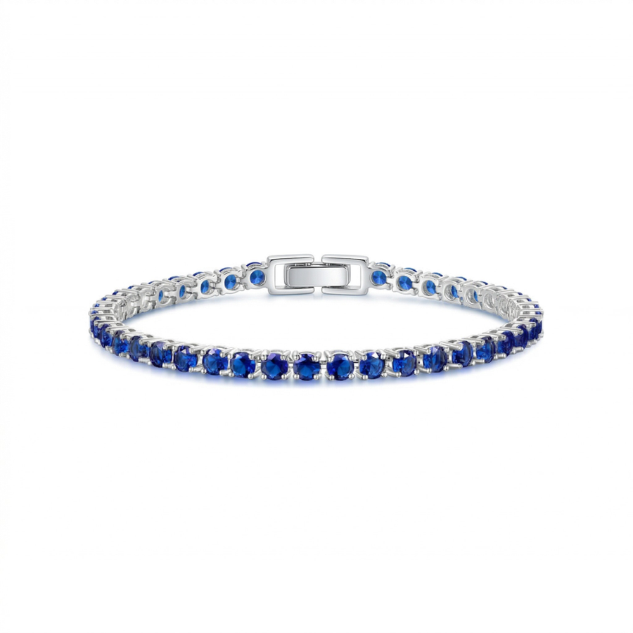Bracciale Tennis in Zaffiro | Oro Bianco