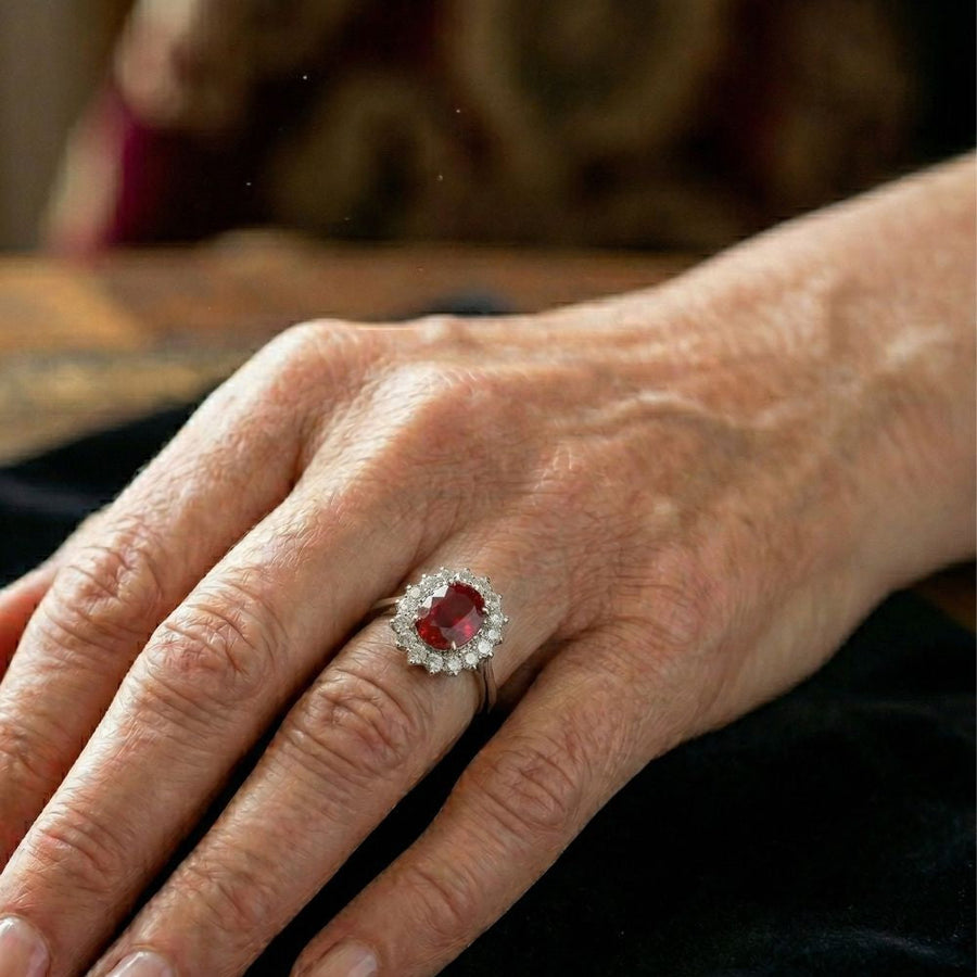Anello Rubino Corona Scarlatta