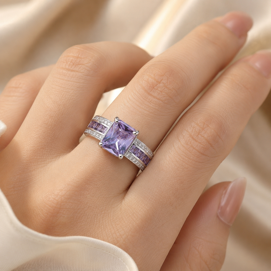 Anello in argento con ametista