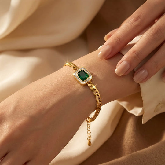 Bracciale in Catena d'Oro Smeraldo