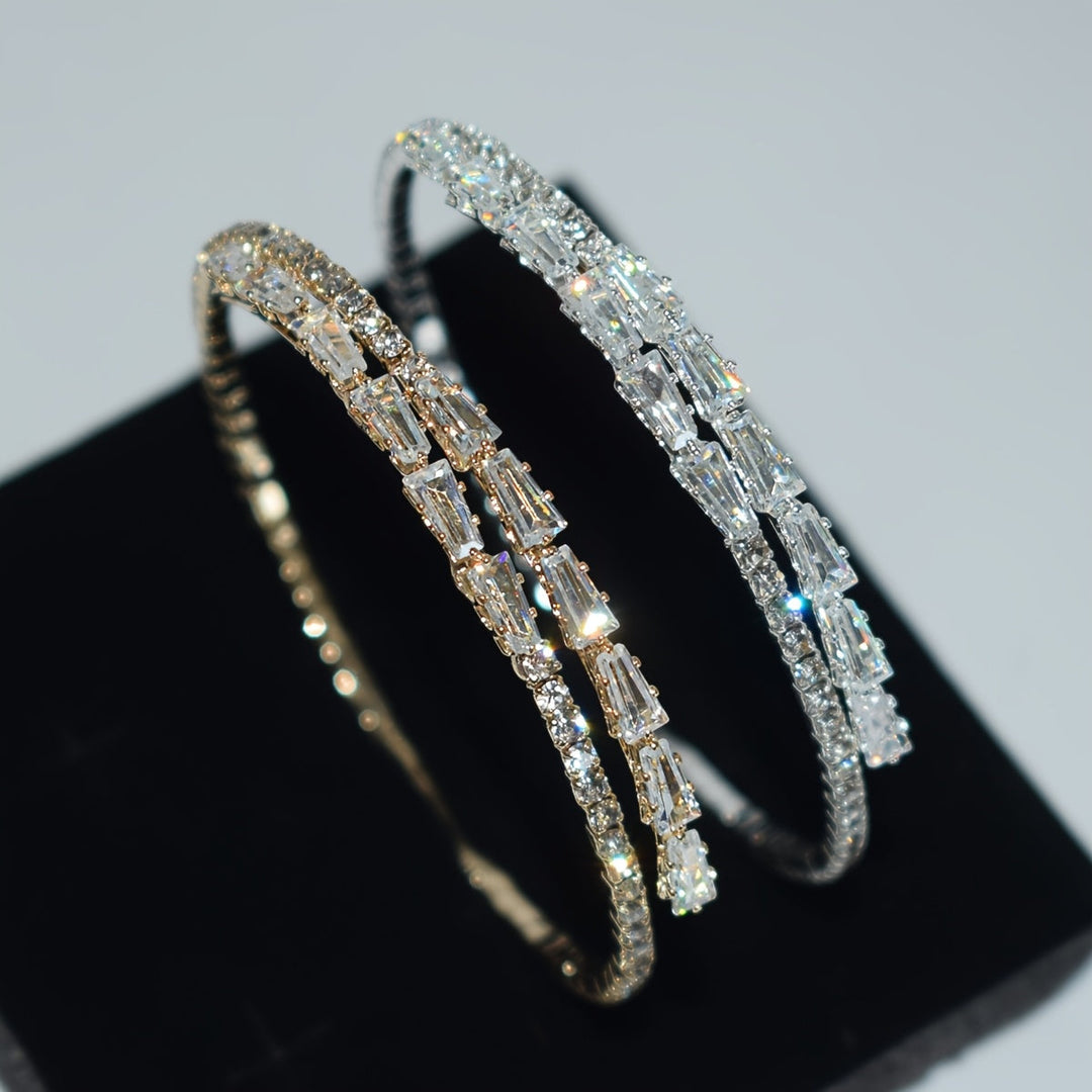 Bracciale elegante in oro bianco con zirconia cubica