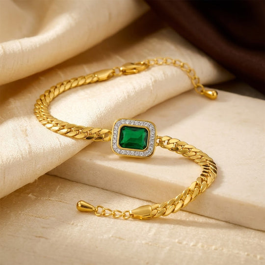 Bracciale in Catena d'Oro Smeraldo